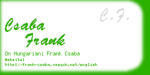 csaba frank business card